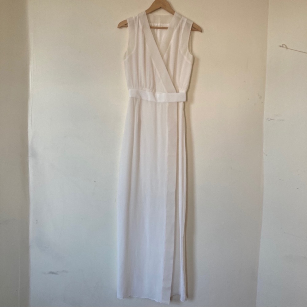 Off White Silk Maxi Dress - Size 0/2